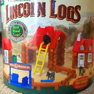 Lincoln Logs new Big L Ranch building blocks wooden imaginary play